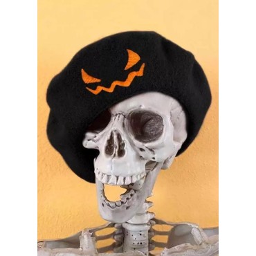 Halloween Pumpkin Face Beret Hat