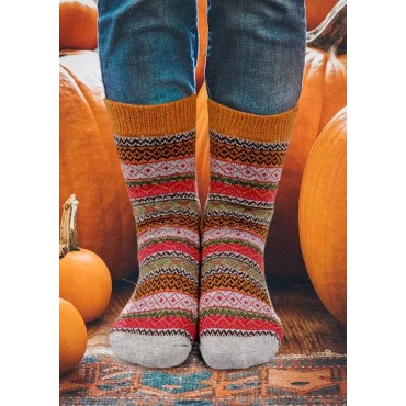 Ethnic Geometric Crew Socks