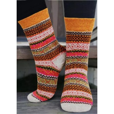 Ethnic Geometric Crew Socks