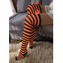 Halloween Pumpkin Face Striped Over Knee Long Socks
