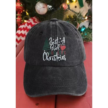Just A Girl Who Loves Christmas Tree Heart Baseball Cap