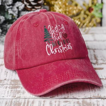 Just A Girl Who Loves Christmas Tree Heart Baseball Cap