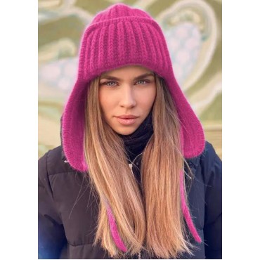 Soft Warm Knitted Beanie Hat with Ear Flaps