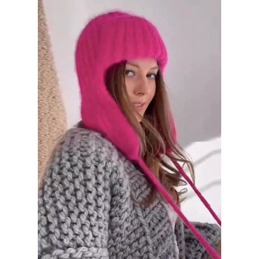 Soft Warm Knitted Beanie Hat with Ear Flaps