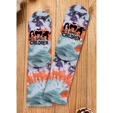 Halloween I Smell Children Star Tie Dye Crew Socks
