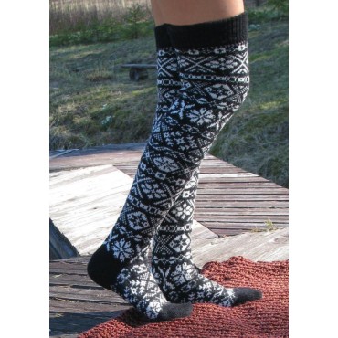 Christmas Snowflake Over Knee Extra Long Socks