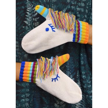 Unicorn Knitted Tassel Mittens Gloves