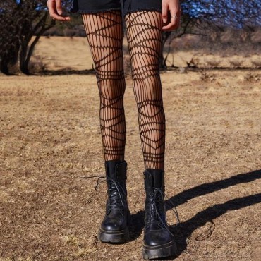 Hollow Out See-Through Fishnet Socks - Black