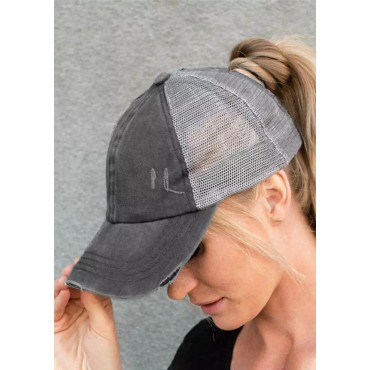 Leopard Mesh Criss-Cross Hollow Out Baseball Cap
