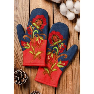 Ethnic Floral Embroidery Gloves