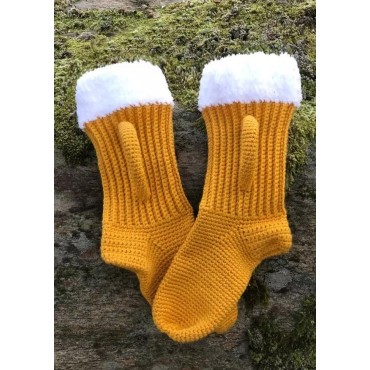 Color Block Warm Beer Shape Casual Socks