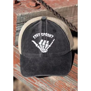 Stay Spooky Skeleton Hand Baseball Cap