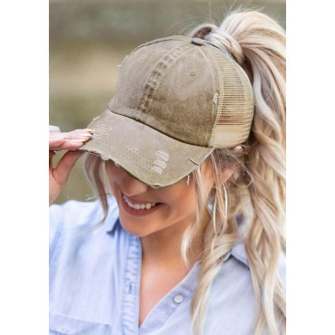 Mesh Hollow Out Ripped Washed Baseball Cap
