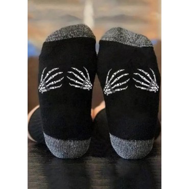 Halloween Skeleton Hand Crew Socks