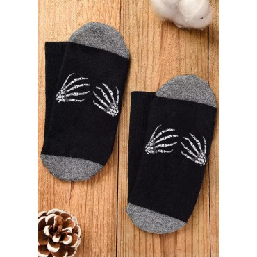 Halloween Skeleton Hand Crew Socks