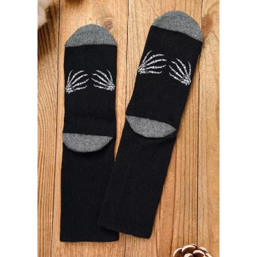 Halloween Skeleton Hand Crew Socks