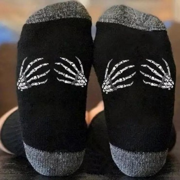 Halloween Skeleton Hand Crew Socks