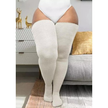 Soft Warm Over Knee Extra Long Socks - Beige