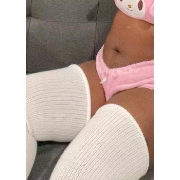 Soft Warm Over Knee Extra Long Socks - Beige