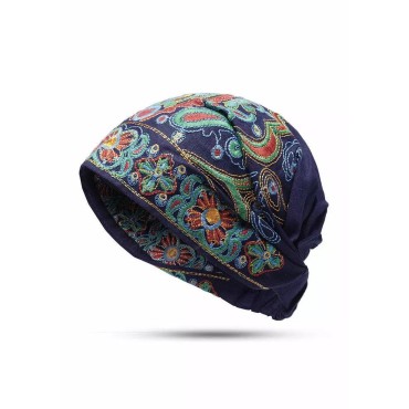 Vintage Embroidered Floral Hollow Out Hat