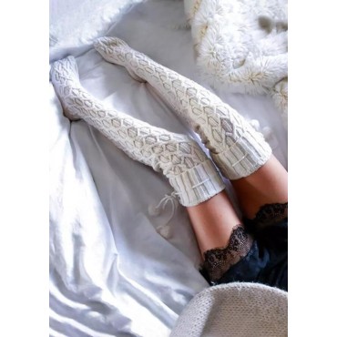 Over Knee Knitting Thickened Hairball Socks