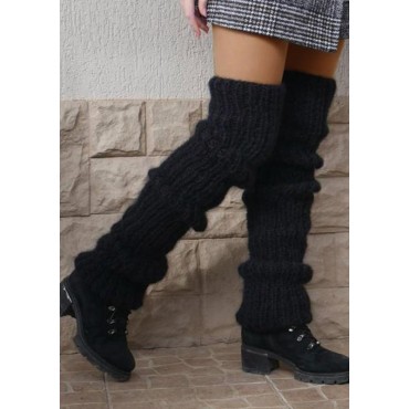 Thigh-High Knitting Leg Warmers Socks