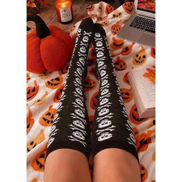 Halloween Skull Knee-High Socks