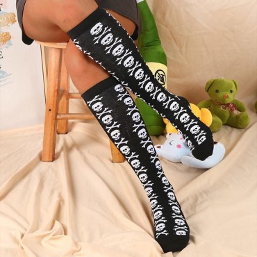 Halloween Skull Knee-High Socks