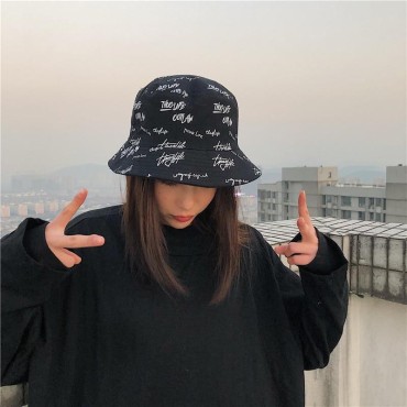 Women Smile Bucket Hat Double Sided Bucket Hat Smiling Face Unisex Fashion Bob Cap Hip Hop Men Summer Cap