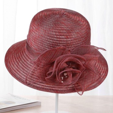 New Pearls Sun-shading Hat Female Summer Lace Flowers Sun Hat Anti-UV Beach Hat Folding Wide Church Hat