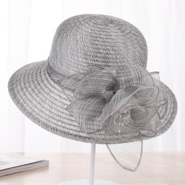 New Pearls Sun-shading Hat Female Summer Lace Flowers Sun Hat Anti-UV Beach Hat Folding Wide Church Hat