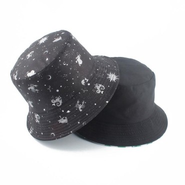 Women Smile Bucket Hat Double Sided Bucket Hat Smiling Face Unisex Fashion Bob Cap Hip Hop Men Summer Cap