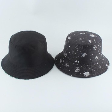 Women Smile Bucket Hat Double Sided Bucket Hat Smiling Face Unisex Fashion Bob Cap Hip Hop Men Summer Cap