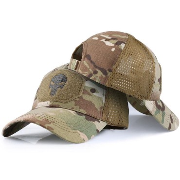 Summer Mesh Military Hats Men Flat Top Quick Drying Sun Hat For Women Camouflage Black Green Net Army Cap Breathable Visor Sport Cap