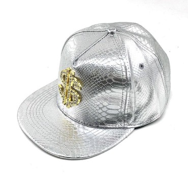 Spiked Rivet Snakeskin Leather  Snapback for Women Men White Black Novelty Baseball Cap Hat