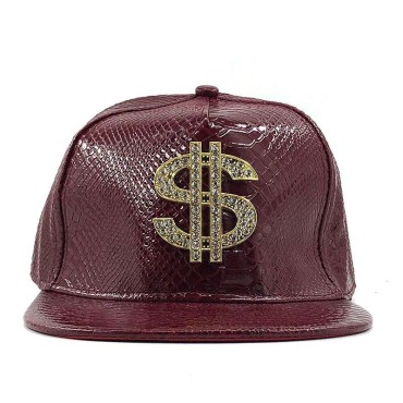Spiked Rivet Snakeskin Leather  Snapback for Women Men White Black Novelty Baseball Cap Hat