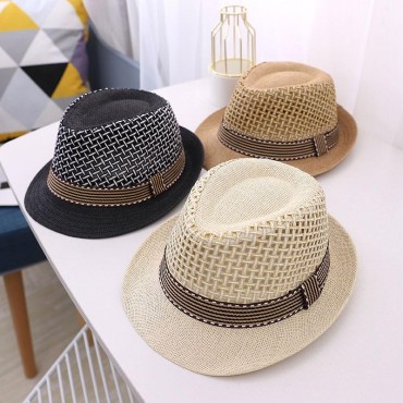 Woman Man Cap Summer Straw Sun Hats Kids Beach Sun Hat Trilby Panama Hat Boy Girl Children Bowler Cap