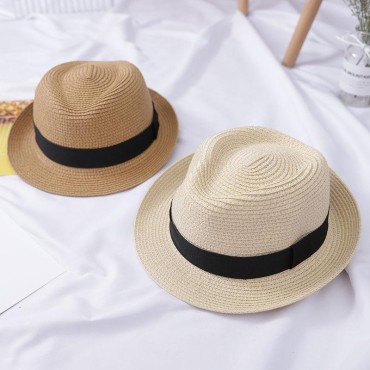 Woman Man Cap Summer Straw Sun Hats Kids Beach Sun Hat Trilby Panama Hat Boy Girl Children Bowler Cap