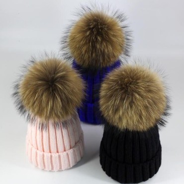 Winter Autumn Beret Hat for Women Wool Knitted Hat Fur Beret Solid Fashion Lady Cap Fall Hat Female Cap