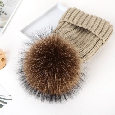 Winter Autumn Beret Hat for Women Wool Knitted Hat Fur Beret Solid Fashion Lady Cap Fall Hat Female Cap