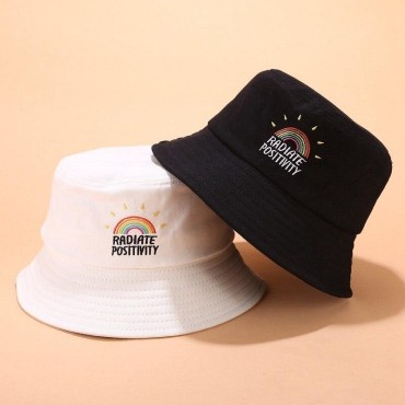 Women Smile Bucket Hat Double Sided Bucket Hat Smiling Face Unisex Fashion Bob Cap Hip Hop Men Summer Cap
