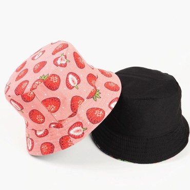 New Cow Print Cute Bucket Hat Reversible Sunscreen Fisherman Hat Summer Panama Sun Hats For Women Men Hip Hop Hat