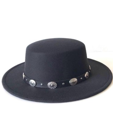 Fedoras Big Brim Hats For Women British Style Vintage Church Hats Lady Flat Brim Fedoras Autumn Winter Womens Felt Hat