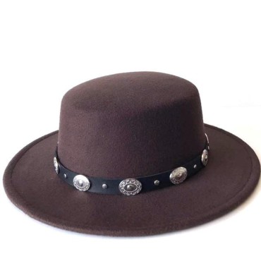 Fedoras Big Brim Hats For Women British Style Vintage Church Hats Lady Flat Brim Fedoras Autumn Winter Womens Felt Hat