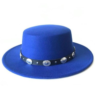 Fedoras Big Brim Hats For Women British Style Vintage Church Hats Lady Flat Brim Fedoras Autumn Winter Womens Felt Hat