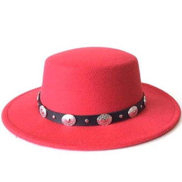 Fedoras Big Brim Hats For Women British Style Vintage Church Hats Lady Flat Brim Fedoras Autumn Winter Womens Felt Hat