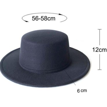 Fedoras Big Brim Hats For Women British Style Vintage Church Hats Lady Flat Brim Fedoras Autumn Winter Womens Felt Hat