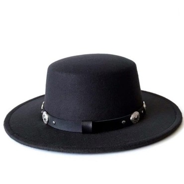 Fedoras Big Brim Hats For Women British Style Vintage Church Hats Lady Flat Brim Fedoras Autumn Winter Womens Felt Hat
