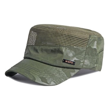 Summer Mesh Military Hats Men Flat Top Quick Drying Sun Hat For Women Camouflage Black Green Net Army Cap Breathable Visor Sport Cap